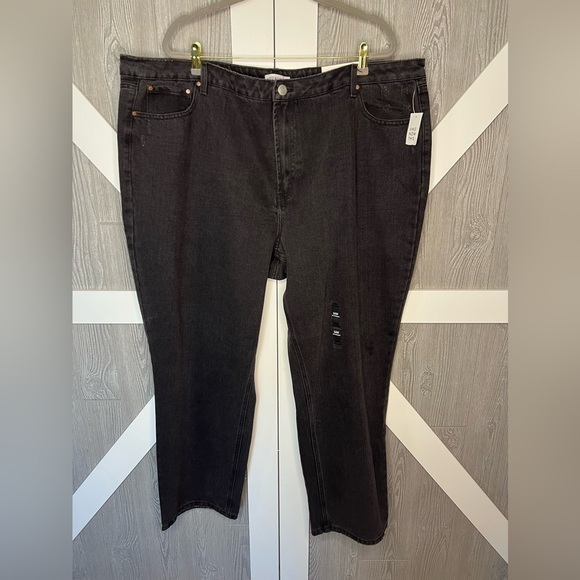 B10.19. NWT AND NOW THIS Women's Ultra High Rise Straight Jeans Neal (black) 24W - Picture 2 of 5